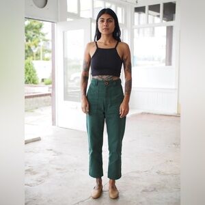 Beaton Linen Utility Pants Size 8 (Ecru Denim)